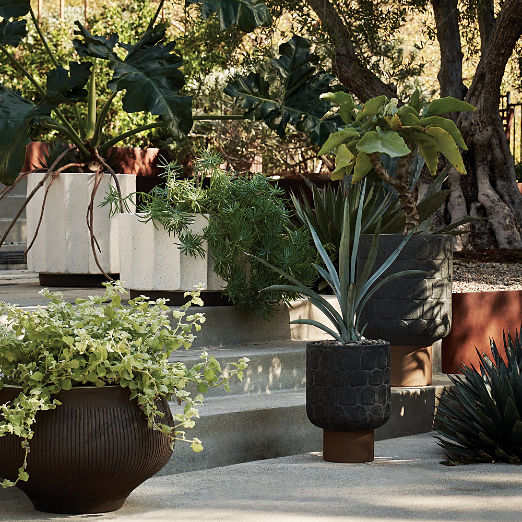 Clemente Footed Clay Indoor/Outdoor Planter Medium by Lawson-Fenning